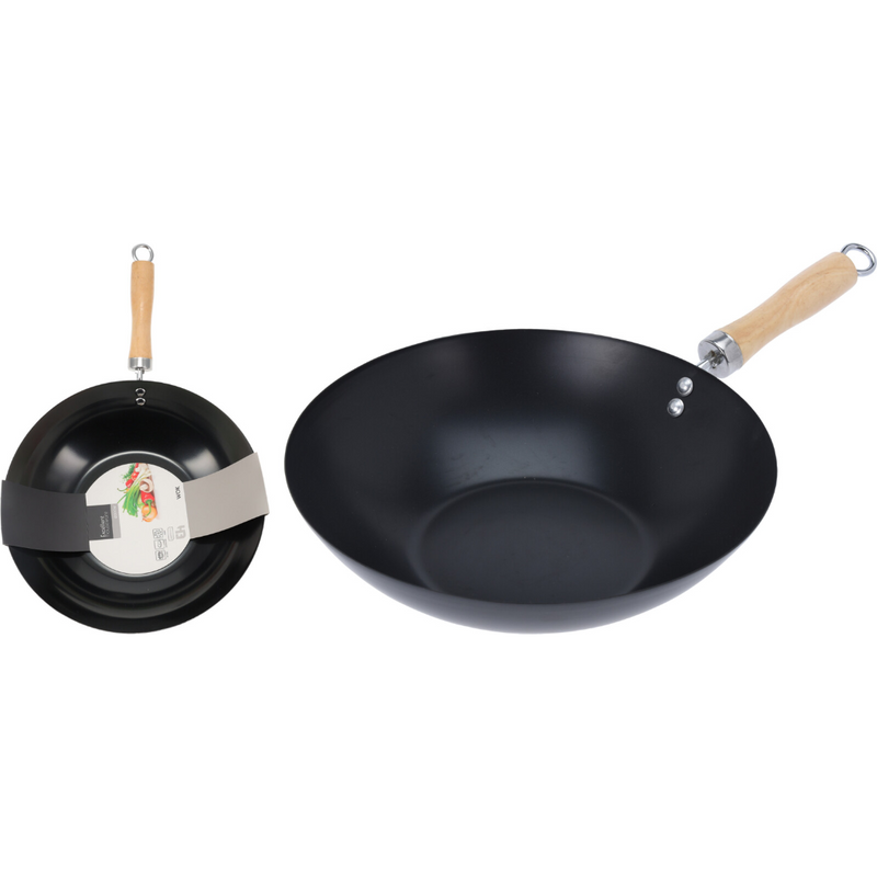 black 30cm non-stick wok for everyday cooking