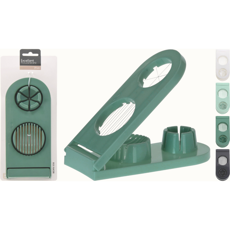 double PP egg slicer in 4 assorted clear styles