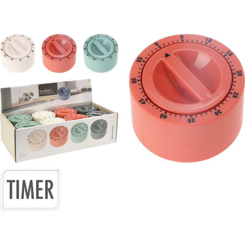round 7cm egg timer in 4 assorted clear styles