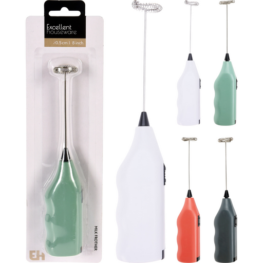 20.5cm milk frother in 4 assorted colours