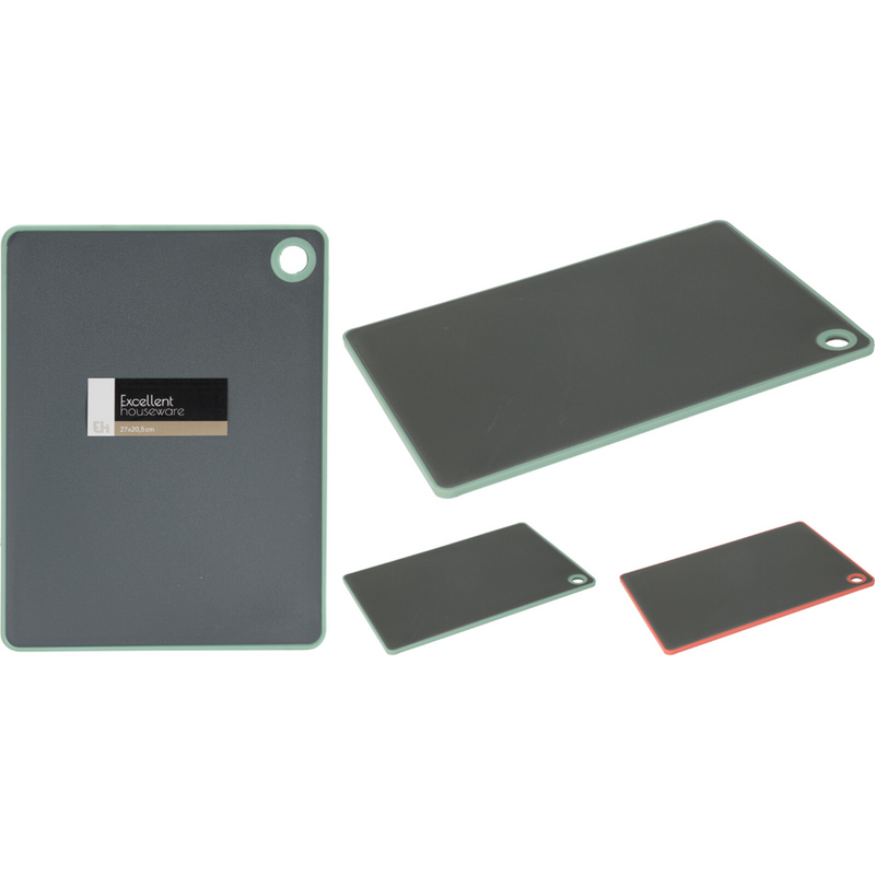 black cutting board measuring 27 x 20.5 x 0.7cm