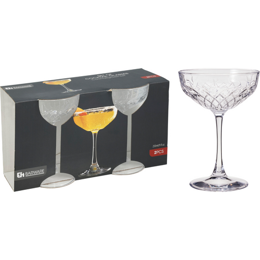 2 piece cocktail glass set 250ml