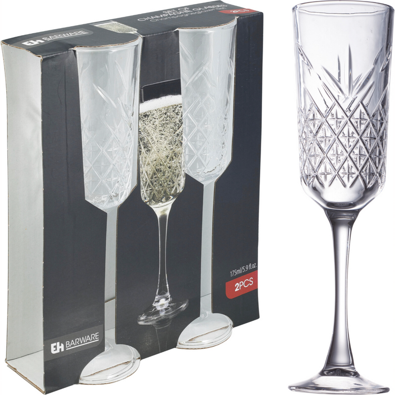 2 piece champagne glass set 175ml