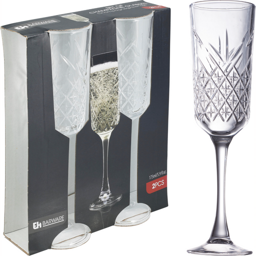 2 piece champagne glass set 175ml