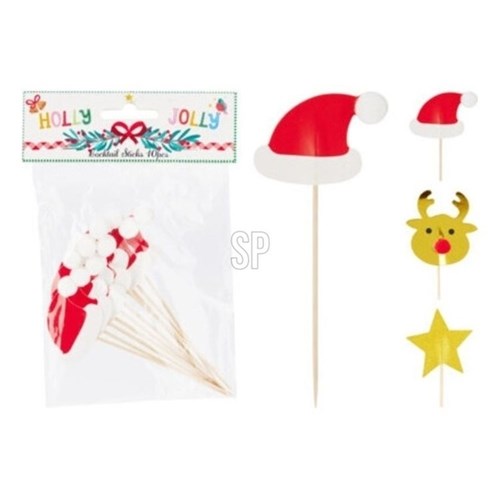 bamboo novelty cocktail picks 10 piece assorted designs