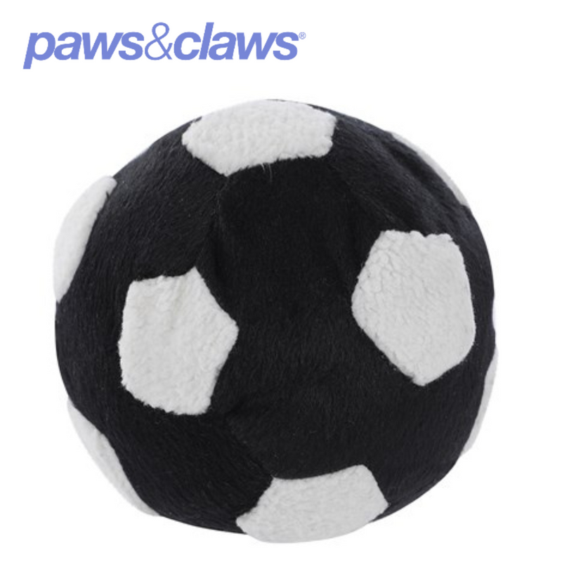 Plush Soccer Ball W/ Squeaker Pet Toy 2 Asstd 13cm