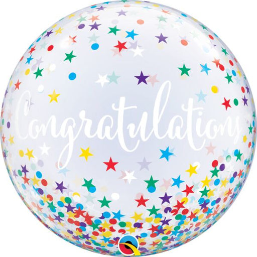 Congratulations Confetti Stars Bubble Balloon 55cm