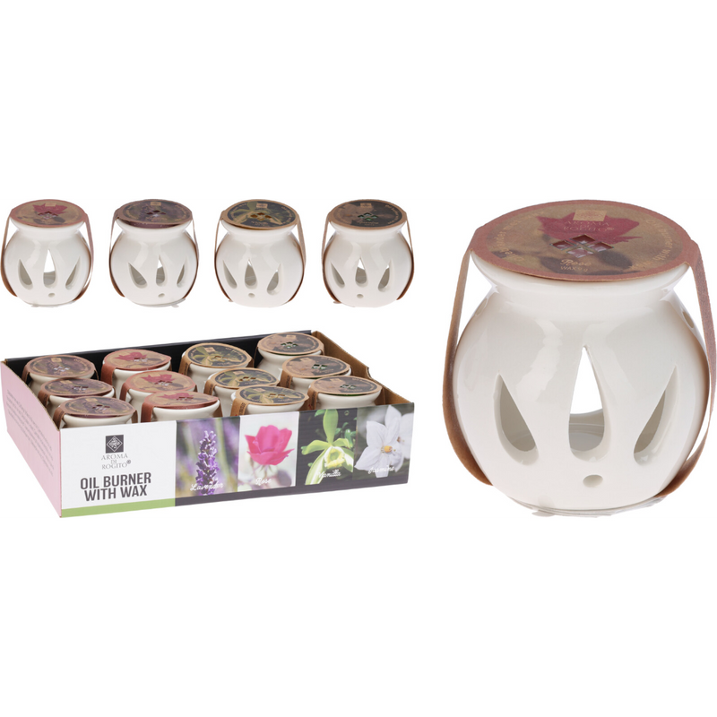 oil burner with scented wax measuring 7 x 7.8cm