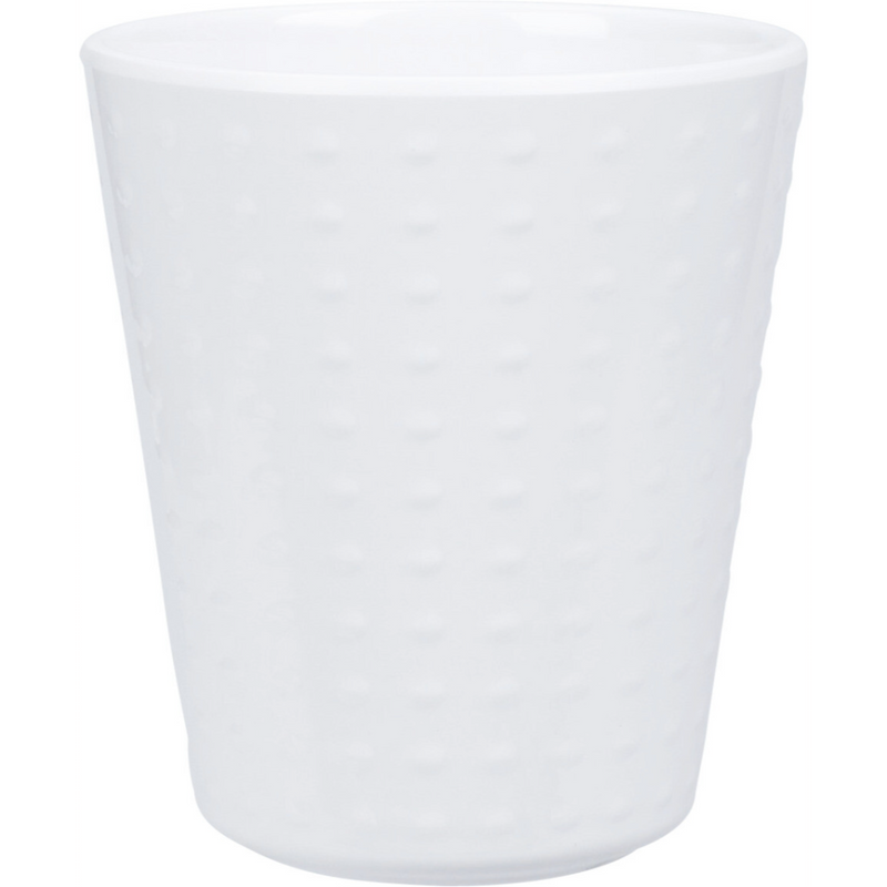 white melamine mug measuring 8 x 10cm