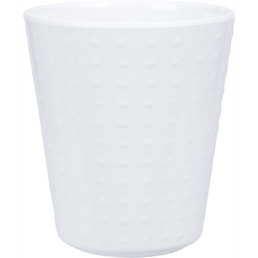 white melamine mug measuring 8 x 10cm