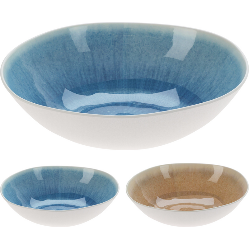 30 x 9cm melamine bowl in 2 assorted designs