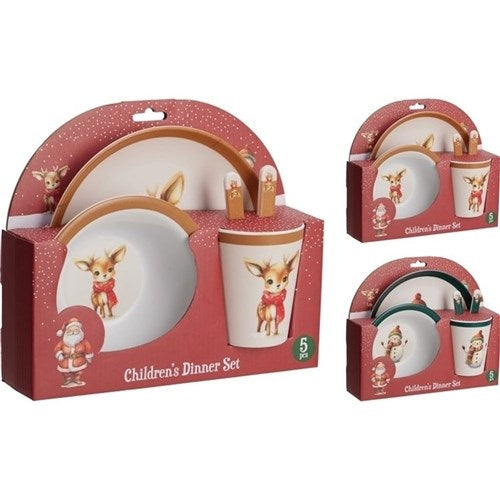 melamine dinnerware five piece set assorted