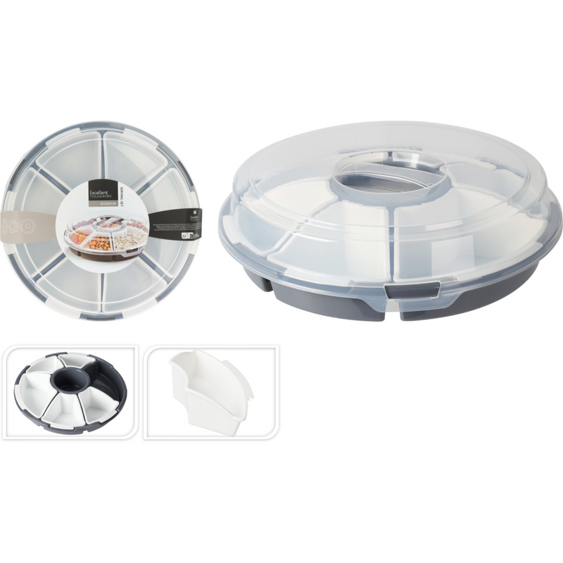 grey serving set measuring 33 x 9cm