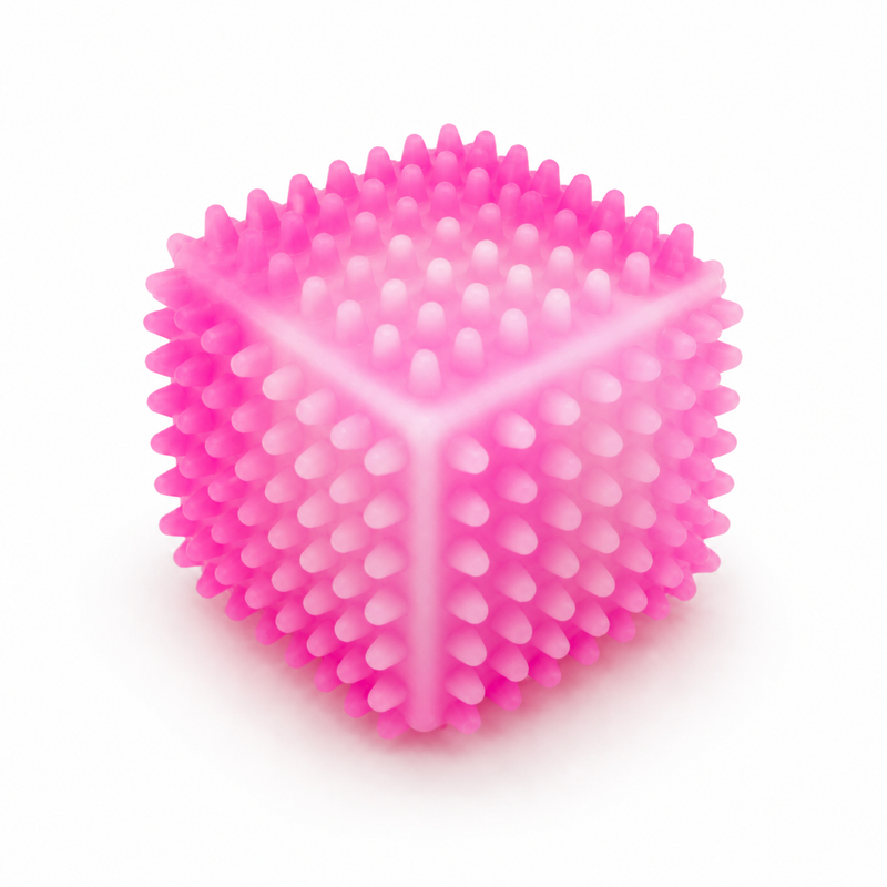 Square Spikey Squishy Ball Pink