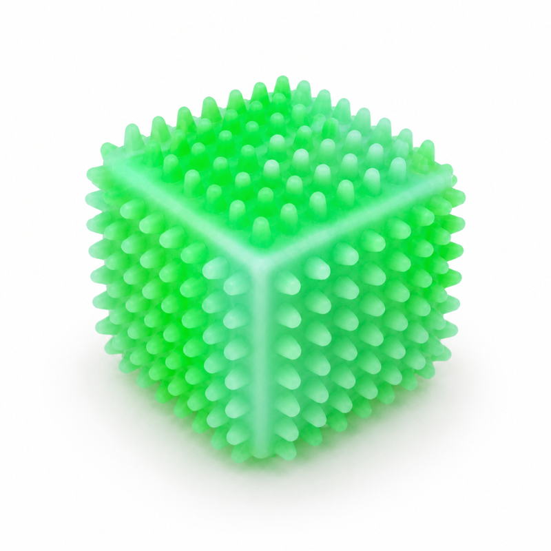 Square Spikey Squishy Ball Green