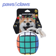 Magic Cube Plush Pet Toy W/ Rope Sml 11cm