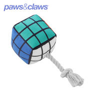 Magic Cube Plush Pet Toy W/ Rope Sml 11cm