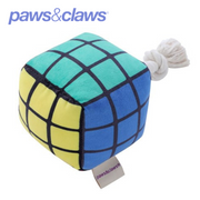 Magic Cube Plush Pet Toy W/ Rope Sml 11cm