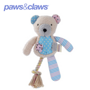 Patchy Pals Plush Bear Pet Toy W/ Rope 36x15x7cm – thumbnail