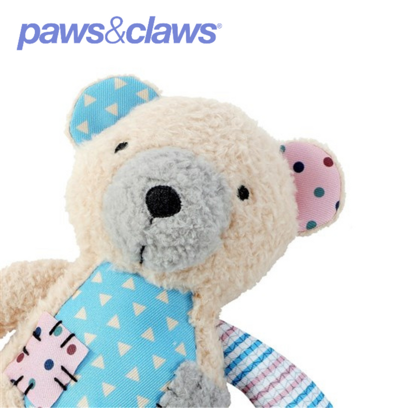 Patchy Pals Plush Bear Pet Toy W/ Rope 36x15x7cm