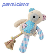 Patchy Pals Plush Bear Pet Toy W/ Rope 36x15x7cm – thumbnail