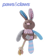 Patchy Pals Plush Rabbit Pet Toy W/ Rope 32x17x6cm – thumbnail