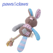 Patchy Pals Plush Rabbit Pet Toy W/ Rope 32x17x6cm – thumbnail