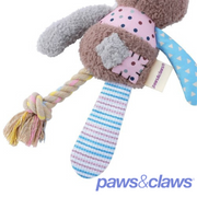 Patchy Pals Plush Rabbit Pet Toy W/ Rope 32x17x6cm – thumbnail