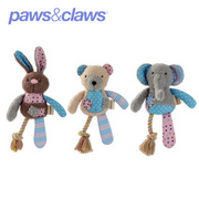 Patchy Pals Plush Rabbit Pet Toy W/ Rope 32x17x6cm – thumbnail
