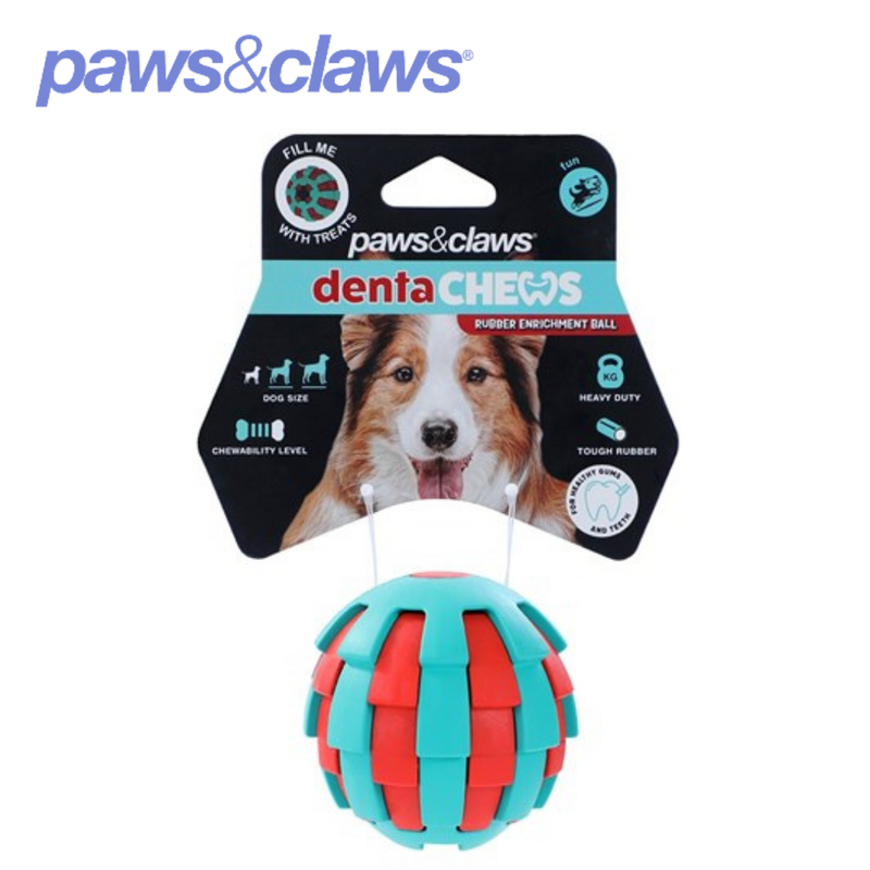 Denta Chews Rubber Enrichment Ball 6.7x6.5x6.5cm