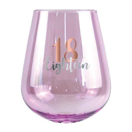 Ronis 18Th Stemless Glass Rose Gold Decal 13cm 600ml