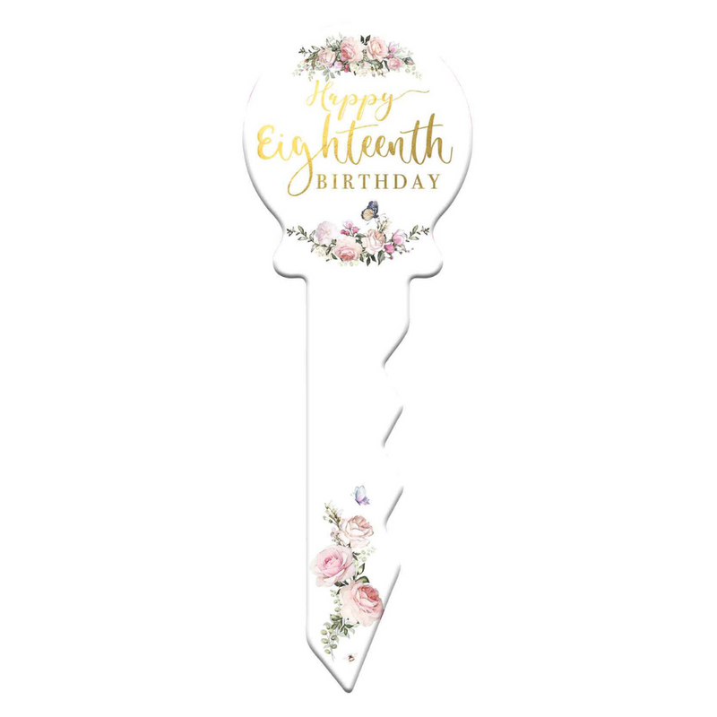 Ronis 18 Birthday Key Pretty Floral