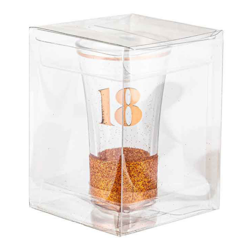 Ronis 18 Glitterati Shot Glass Pink 9cm