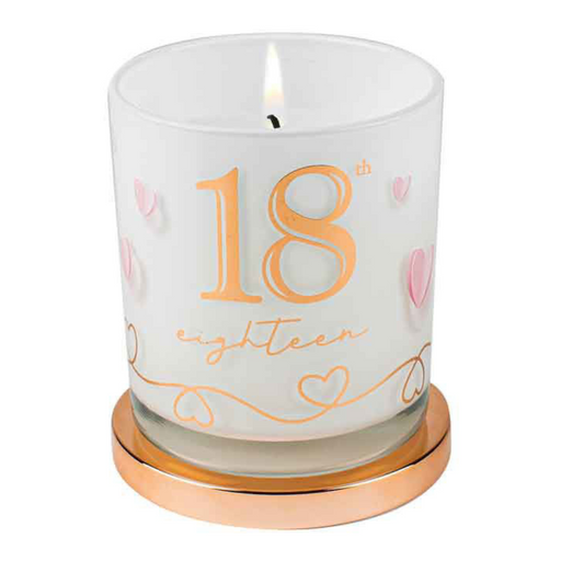 Ronis 18th Candle Vanilla 45hr Burn Time 9x8cm