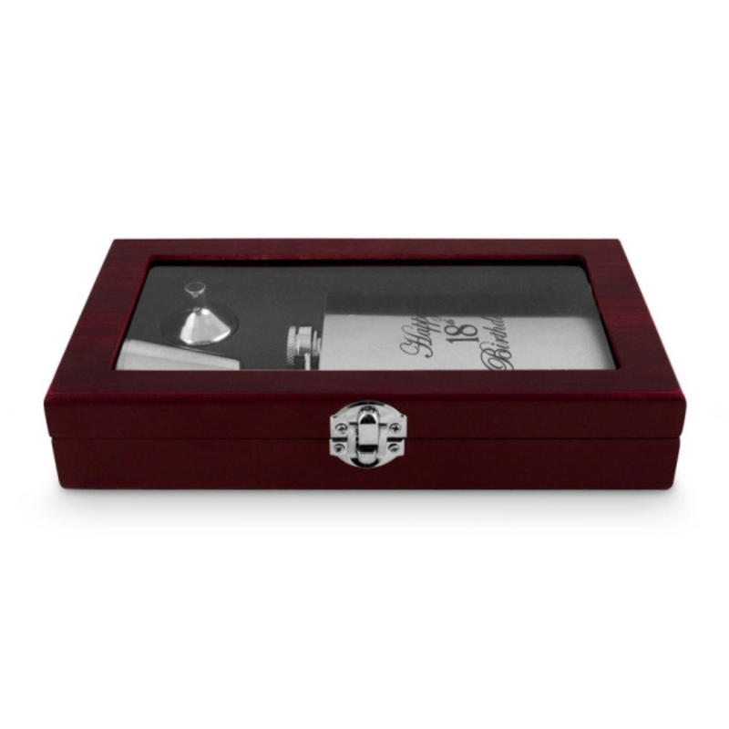 Ronis 18th Birthday Hip Flask In Gift Box