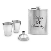 Ronis 18th Birthday Hip Flask In Gift Box – thumbnail