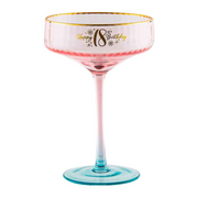 Ronis 18th Fluted Pink Coupe Glass 300ml – thumbnail