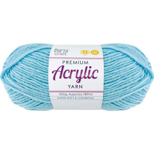 Acrylic Yarn Solid Cool Blue 100g 189m