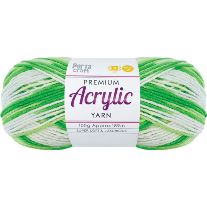 Acryl Yarn Multi Lime Time 100g 189m 8ply