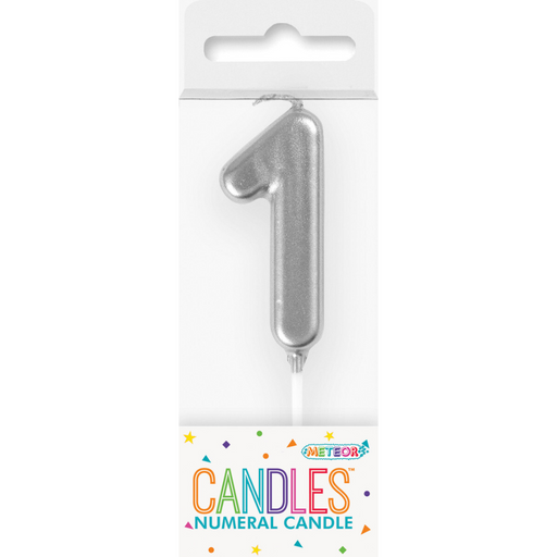 Mini Silver Numeral #1 Pick Candle