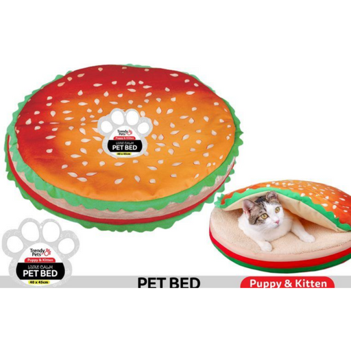 1Pce Plush Burger Enclosure Bed D50x8cm