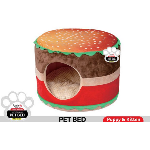1Pce Plush Burger Enclosure Pod D38x25cm