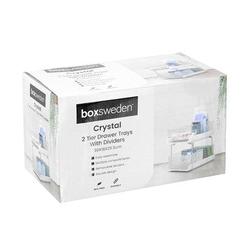 Ronis 2 Tier Crystal Drawer Trays with Dividers 30x25.5cm
