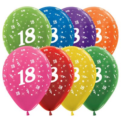 Age 18 metallic Sempertex balloons