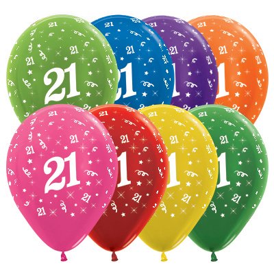 Age 21 metallic Sempertex balloons