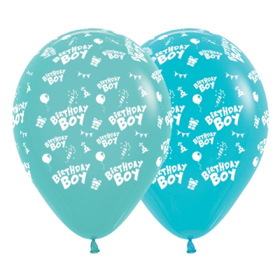 Sempertex Birthday Boy Fashion Aquamarine & Caribbean Blue Latex Balloons 30cm 6pk