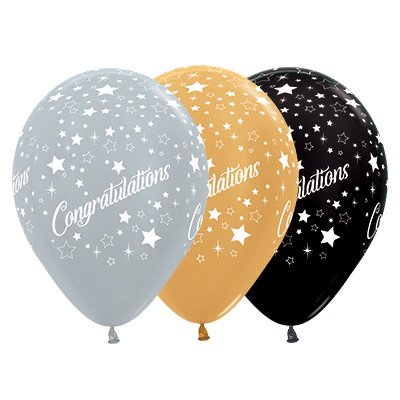 Congratulations metallic Sempertex balloons