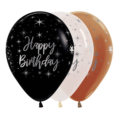 Happy Birthday Fashion Metallic Sempertex balloons