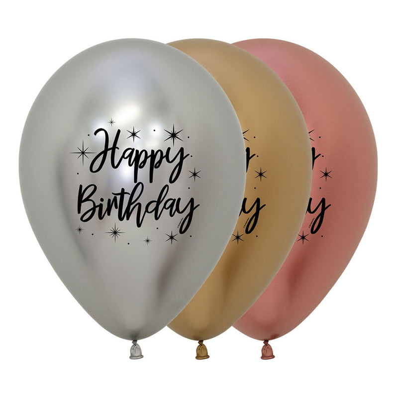 Happy Birthday metallic Sempertex balloons