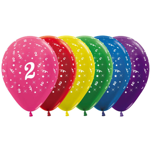 Age 2 metallic Sempertex balloons